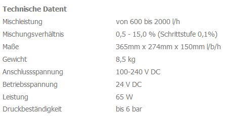 Technische Daten Hamma Misceo